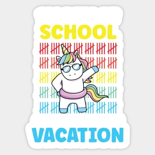 Funny Cute 100 Days Of School Closer Summer Vacation Unicorn Sticker